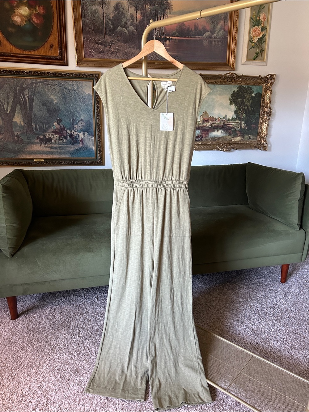 NWT Thread & Supply Olive Green Jumpsuit